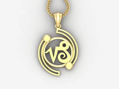 Galaxy apricom Light Gold Pendant Version 8 3D print model