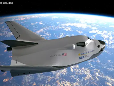  Dream Chaser Orbital Spaceplane Flight Pose Simplified 