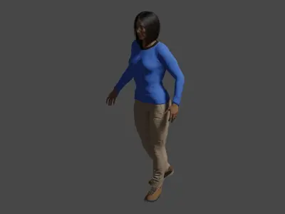 Female Character sci-fi 3D model