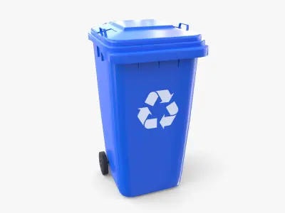 Trash can v14 Low-poly 3D model