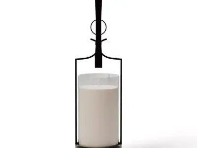 Artisanal Wall Mounted Pillar Lantern Iron Low-poly 3D model