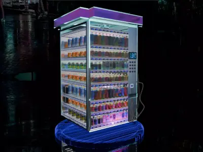 Cyberpunk Neon-Lit Sci-Fi Futuristic Vending Machine 3D model