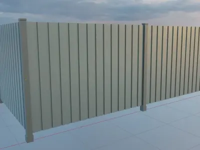 Metal Fence Free low-poly 3D model purchase