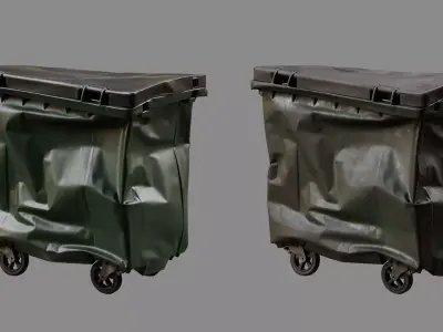 Crushed Trash Container 03 3D model
