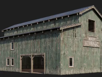 61-62-63-64  - Farm Buildings 4K PBR GameReady Low-poly 3D model