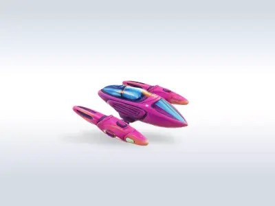 Futuristic Sci-Fi Flying Drone Robot with Cockpit  3D model