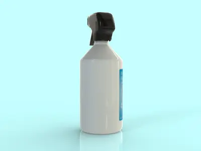 White plastic spray bottle - detergent  cleaning  3D model