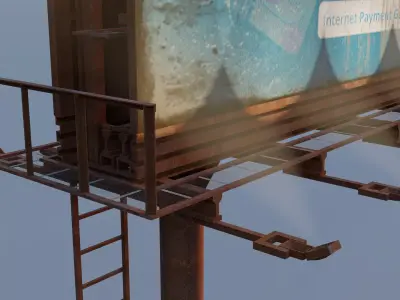 Realistic Billboard Low-poly 3D model