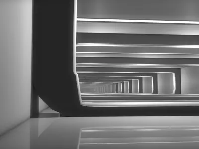 Sci Fi Corridor Low-poly 3D model 10