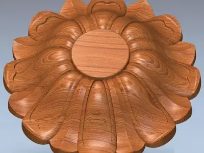 wooden doors flower 3D model