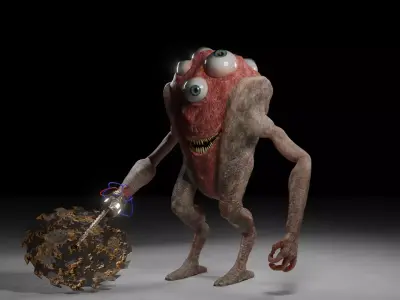 Eyemonster monster holding ball 3D model