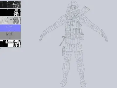 Military SAS Low-poly 3D model