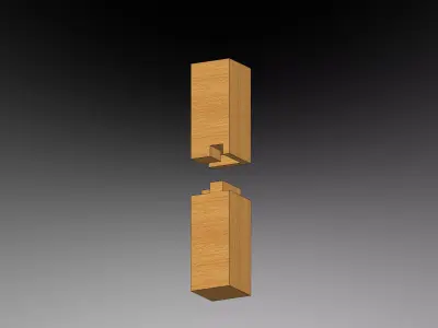 Kaneori Mechiire - Classical Japanese Wood Joint  Free 3D model