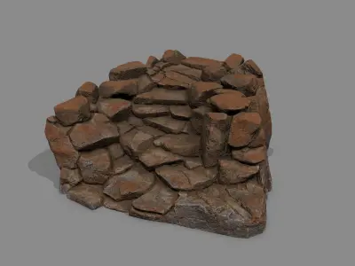 Old Rock Stairs Low-poly 3D model