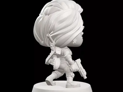 Jenny Chibi Gunslinger Titan Forge Miniature 3D print model