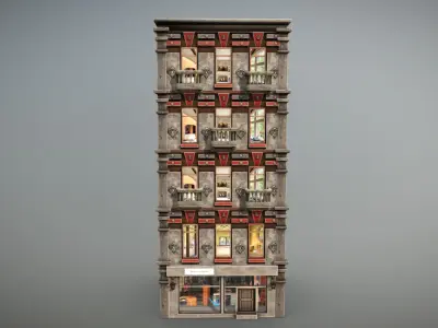 Urban City Building 4  Low-poly 3D model