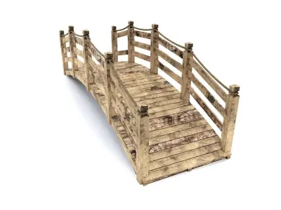 WOODEN BRIDGE-ARC Low-poly 3D model