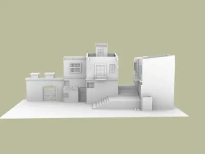 exterior building Low-poly 3D model purchase