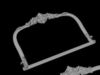 single bed headboard and footboard 3D model