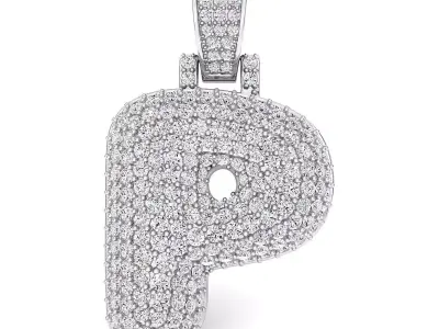 Bubble P Initial Pendant 3D print model