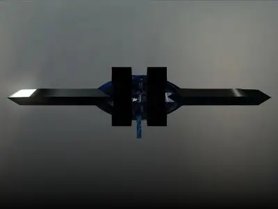 Space Spear Space Ship Low-poly 3D model