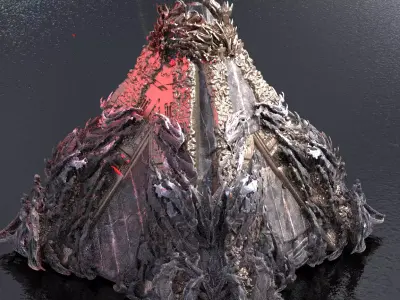 Dantes Hell pyramid monolith 3D model