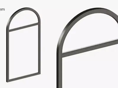 Arched blank window 3D model