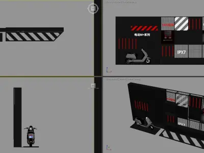 Industrial-style display racks and display props 3D model