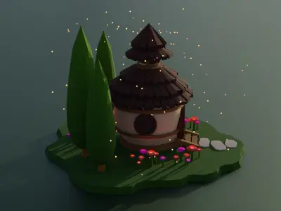 Fairy House 004 Low-poly 3D model