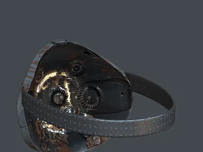 Gas mask helmet 3d model scifi Low-poly Low-poly 3D model