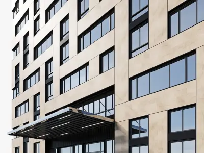 Modern residential building 19 3D model