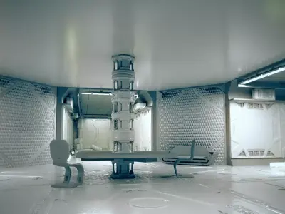 Sci-fi interior Scene for renders 3D model Low-poly 3D model