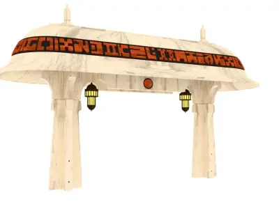 Ralph McQuarries Bazaar  - Set 4 - Gate  1-12 scale 3D print model