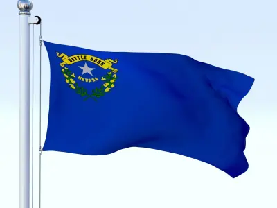 Animated Nevada Flag Low-poly 3D model