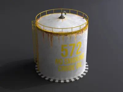 PBR Lowpoly Crude Oil - Oil Tank Game Ready Asset Low-poly 3D model