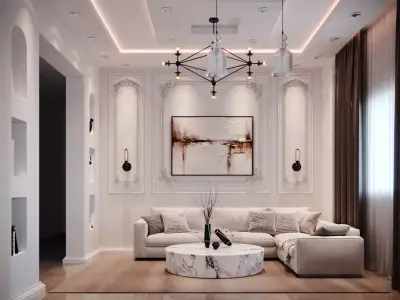 Living Room interior scene 3D model 3D model