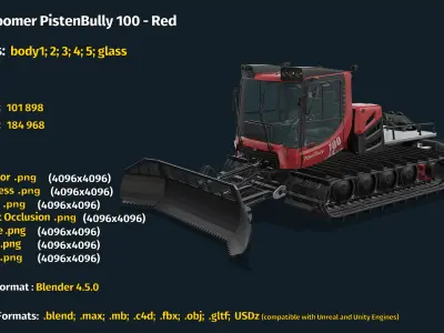  Snow Groomer PistenBully 100 - Red 