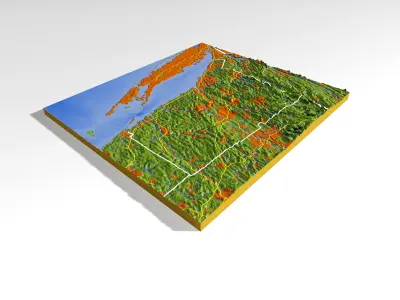 Connecticut High resolution 3D relief maps 3D model