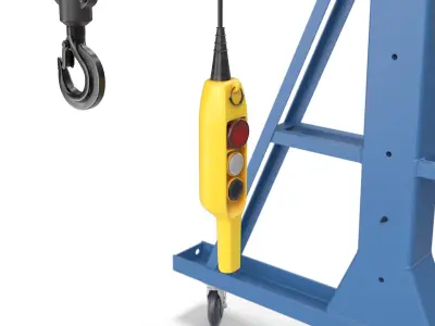  Adjustable Steel Gantry with Powered Chain Hoist Blue 