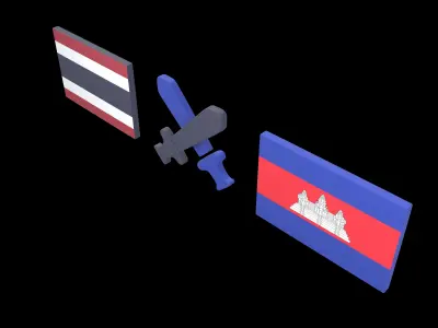 Thailand VS Cambodia War Icon v1 001 Low-poly 3D model