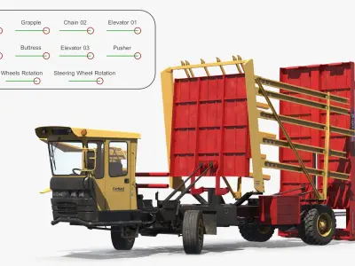  Stackcruiser Bale Loading Wagon Transport Vehicle Rigged 
