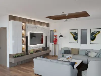 Living and Dining Interior Design - 1 3D model