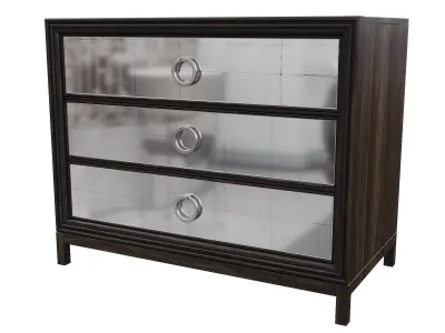 Hickory white Alex Three Drawer Chest  3D model