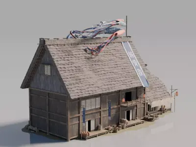 Traditional Japanese House 12 3D model