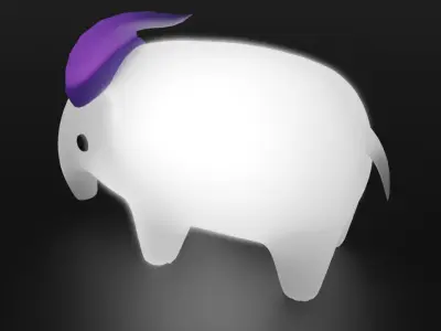 Indirect lighting of tapir 3D model