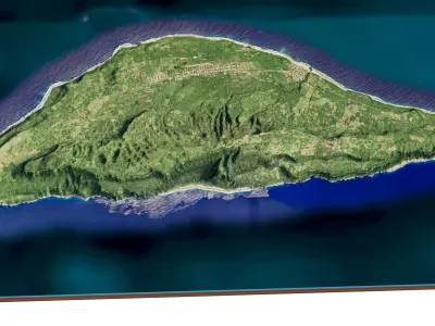 Eua island 3D model terrain Low-poly 3D model