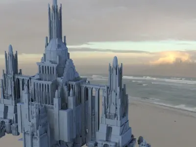 Babylon High quarter city structure tall 3D model