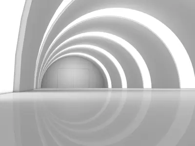 Empty White Corridor 3D model