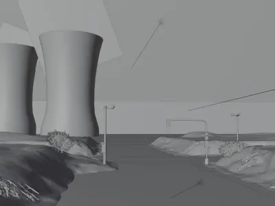 Forest Road With all the assets 3D model