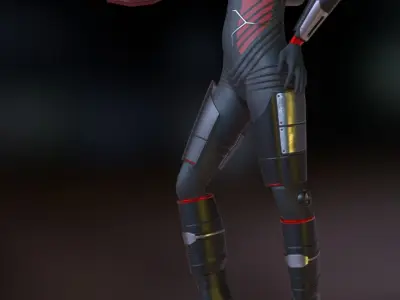 Sci-Fi Female Scout Low-poly 3D model